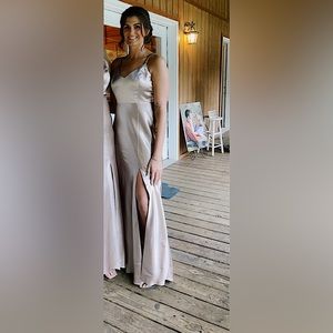 Birdy Grey Satin Silk Formal Dress!